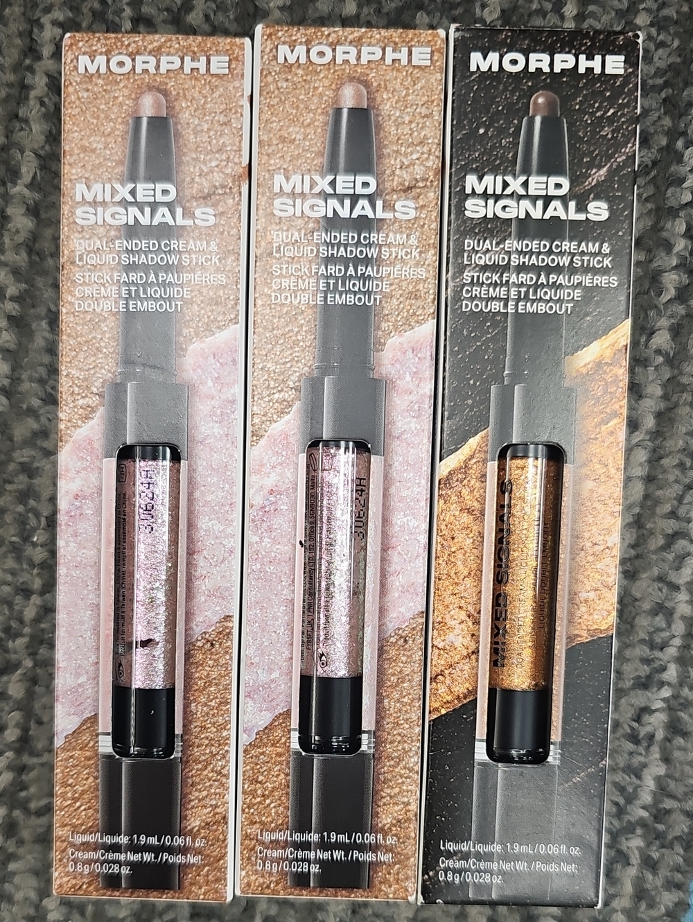 Morphe Mixed Signals Dual-Finish Cream & Liquid Shadow Stick Bundle Qty 3 New